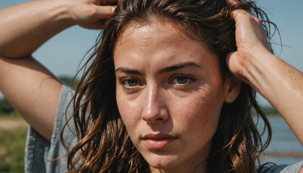 cheveux poisseux après lavage